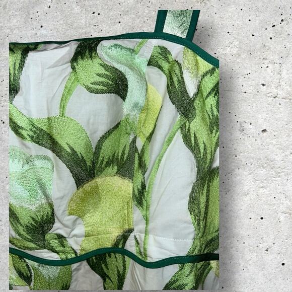 Adelyn Rae Lisha Embroidered Floral Leaf Tiered Midi Dress 100% Cotton Romantic - Picture 4 of 7